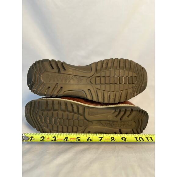 Santana Canada Brown Leather Faux Shearling Winter Snow Boots Women’s 10 - Picture 6 of 8